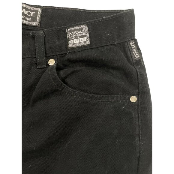 Versace Jeans Couture Black Denim Straight-Leg Jeans Mens Button Fly Size 30 - Picture 5 of 9